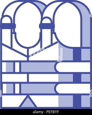 Dans l'icône gilet modèle plat. Voile Natation gilet vector illustration. Illustration de Vecteur