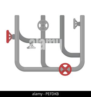 Les vannes des tuyaux d'icône dans le style dessin animé isolé sur fond blanc. Illustration vecteur symbole de plomberie. Illustration de Vecteur