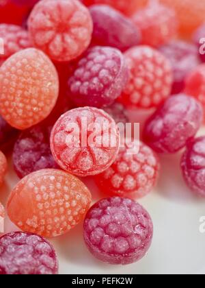 Bonbons saveur de fruits, framboise, fraise candy Banque D'Images