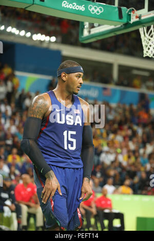 Carmelo Anthony champion olympique de l'équipe américaine en action à un groupe de l'équipe de basket-ball match entre les USA et l'Australie Banque D'Images