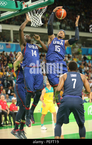 Carmelo Anthony champion olympique de l'équipe américaine en action à un groupe de l'équipe de basket-ball match entre les USA et l'Australie Banque D'Images