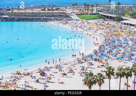 La plage d''Amadores, Puerto Rico, Gran Canaria, Îles Canaries, Espagne Banque D'Images