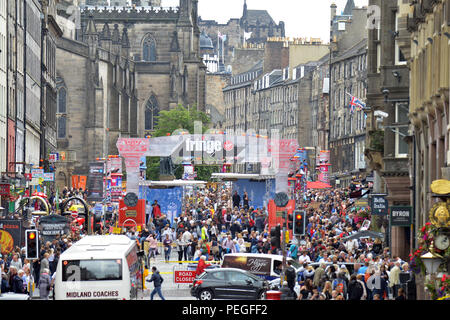 Edinburgh Festival Fringe, Royal Mile, Édimbourg, Écosse, 2018 Banque D'Images