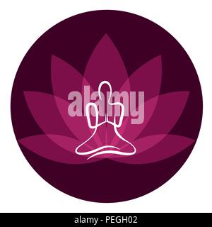 Yoga dessin personne assis dans un lotus posent la méditation vector illustration EPS10 Illustration de Vecteur