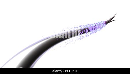 Technologie de traitement des cheveux. Régénération totale des cheveux et conglutaration des extrémités fractionnées 3D illustration sur fond blanc Banque D'Images