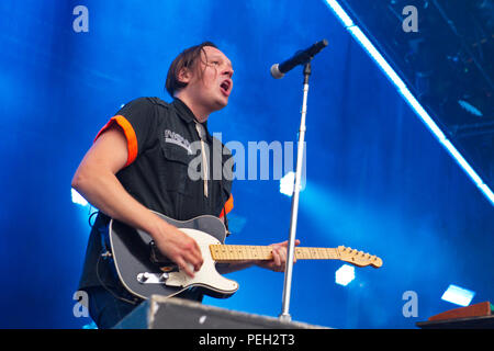 Berlin, Deutschland. Août 13, 2018. Win Butler d'Arcade Fire live au Festival de Musique de la Citadelle sur la citadelle de Spandau. Berlin, 13.08.2018 | Conditions de crédit dans le monde entier : dpa/Alamy Live News Banque D'Images