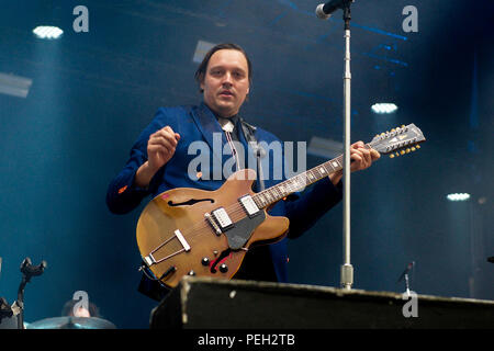 Berlin, Deutschland. Août 13, 2018. Win Butler d'Arcade Fire live au Festival de Musique de la Citadelle sur la citadelle de Spandau. Berlin, 13.08.2018 | Conditions de crédit dans le monde entier : dpa/Alamy Live News Banque D'Images