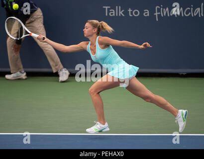 Mason, Ohio, USA. 15 août 2018. 15 août 2018 : Camila Giorgi (ITA) perd à Madison Keys (USA) 6-2, 6-2, à l'Ouest et le Sud de l'ouvrir aux Lindner Family Tennis Center à Mason, en Ohio. © Leslie Billman/Tennisclix/CSM Crédit : Cal Sport Media/Alamy Live News Banque D'Images