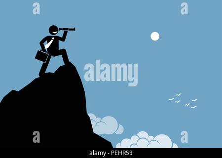 Les images vectorielles illustre l'ambition, la vision, l'avenir, et de la découverte. Illustration de Vecteur