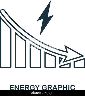 Diminution de l'énergie l'icône graphique. Application pour mobile, l'impression, l'icône du site web. L'élément simple à chanter. Diminution de l'énergie l'icône monochrome graphique illustration Illustration de Vecteur