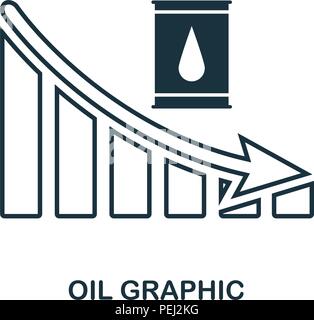 Diminution de l'huile sur l'icône graphique. Application pour mobile, l'impression, l'icône du site web. L'élément simple à chanter. Diminution d'huile monochrome icône graphique illustration Illustration de Vecteur