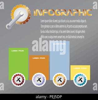 Vector Illustration et conception infographique d'ingénierie mécanique pour l'entreprise concept Illustration de Vecteur
