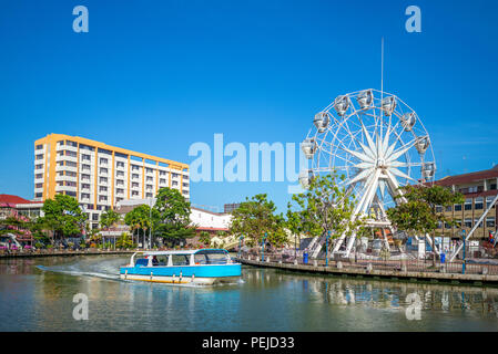 Paysage de rivière melaka Malacca en Malaisie par Banque D'Images