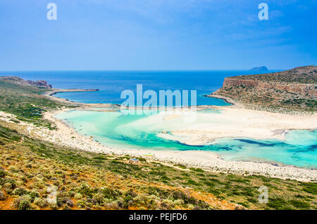 Balos Beach Paradise - Vue sur le lagon de Balos, l'île de Crète, Grèce Banque D'Images