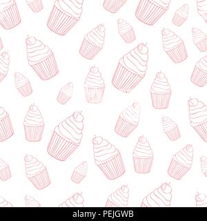 Joli motif de fond transparente cupcake Illustration de Vecteur