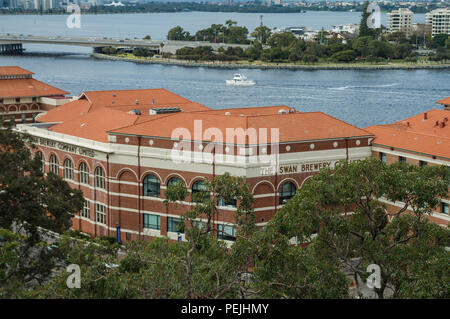 La Brasserie Swan et de la rivière Swan à baie de Perth, Australie, Océanie Banque D'Images