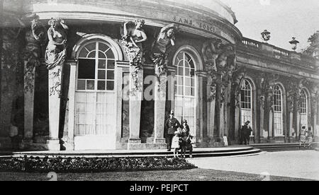 1928 1920 Allemagne Potsdam Sanssouci est le palais d'été de Frédéric le Grand, roi de Prusse, à Potsdam, près de Berlin Banque D'Images