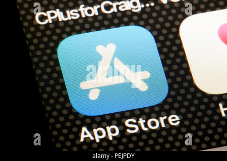 Icône de l'App Store d'Apple sur l'iPhone l'écran - USA Banque D'Images