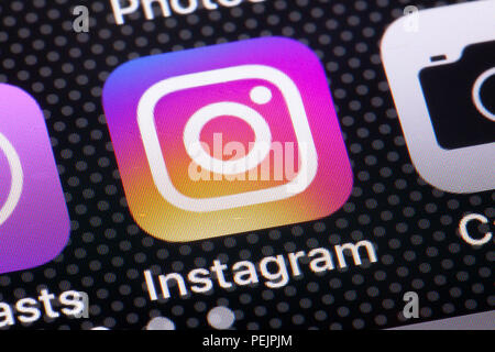 Icône de l'application Instagram sur l'écran de l'iPhone - USA Banque D'Images