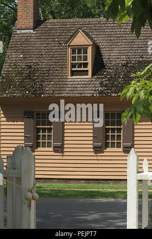 Ancienne maison à Colonial Williamsburg, Virginie, États-Unis Banque D'Images