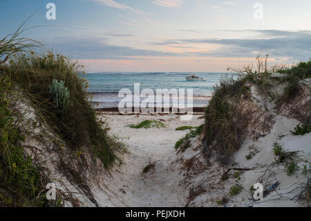 Dunes de sable et la plage près de Lancelin, Perth, Australie occidentale, WA Banque D'Images