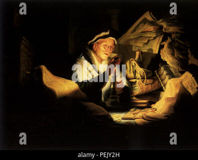 Parabole de l'homme riche, Rembrandt, Leon Lhermitte Banque D'Images