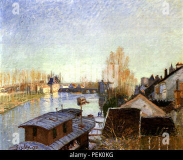 Rives du Loing à Moret, Sisley, Alfred Banque D'Images