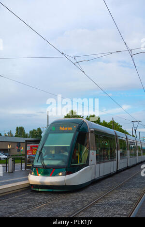 Kehl Bahnhof, arrêt, terminal s'arrête pour les tramways de Strasbourg, Kehl, Allemagne Banque D'Images