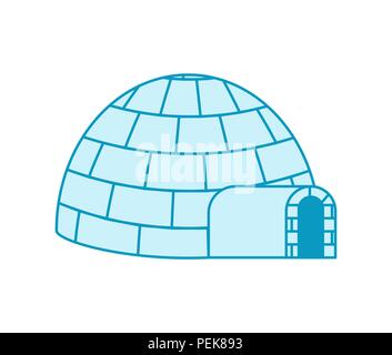 Les Esquimaux Igloo accueil traditionnel. Maison de la glace. Vector illustration Illustration de Vecteur