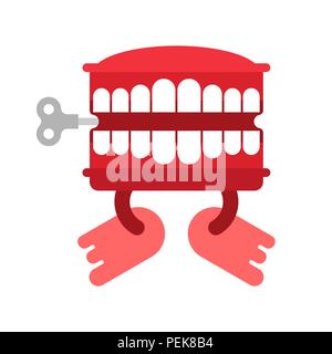 Dents isolées. jouet Chatter April Fools Day symbole. Jaw toy vector illustration Illustration de Vecteur