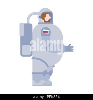 Fédération de l'astronaute avec barbe. Cosmonaut fait en russe. spaceman Vector illustration Illustration de Vecteur