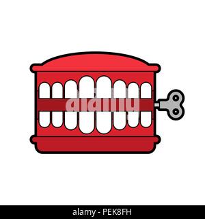 Dents isolées. jouet Chatter April Fools Day symbole. Jaw toy vector illustration Illustration de Vecteur