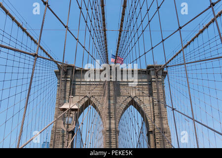 Pont de Brooklyn à New York City Banque D'Images