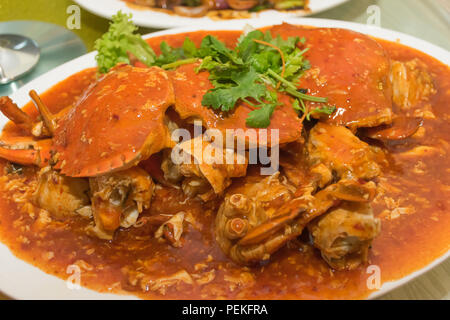 Singapour Chili plat de crabe Banque D'Images