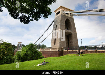 Royaume-uni, Angleterre, Bristol, Avon Gorge, Saint-caradec-Trégomel Clifton Suspension Bridge Banque D'Images