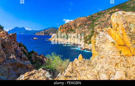 Impressionnant paysage de Corse,vue panoramique,France. Banque D'Images