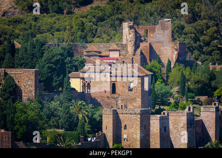 Malaga, Costa del Sol, la province de Malaga, Andalousie, Espagne du sud. L'Alcazaba, fortifications maures de Malaga Banque D'Images