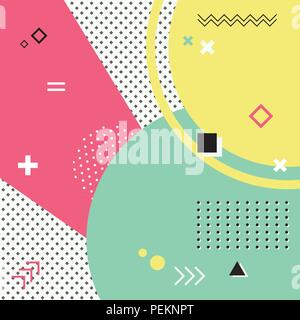 Résumé des éléments géométriques tendance couleur doux memphis background. vector illustration eps10 Illustration de Vecteur