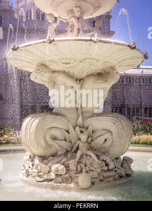 L'exposition Josef Hochgurtel Fontaine, au Palais royal des expositions à Melbourne, Australie. La fontaine a été créée en 1880. Banque D'Images