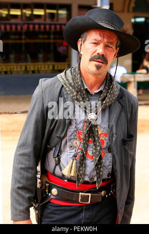 Membre de la Johnny Ringo Red Sash cowboy gang à l'événement annuel de Doc à Tombstone, en Arizona Banque D'Images