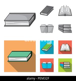 Différents types de livres. Livres collection set d'icônes dans le style monochrome,télévision symbole vecteur illustration de stock . Illustration de Vecteur