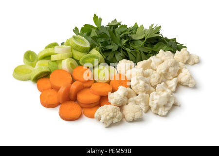 Tas de légumes biologiques frais isolé sur fond blanc Banque D'Images