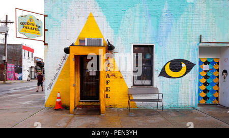 [Boutique] historique reine de Falafel, 2 Wyckoff Avenue, Brooklyn, NY Banque D'Images