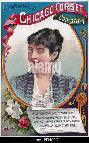 ADELINA PATTI (1843-1919) Chanteuse d'opéra français-italien Banque D'Images