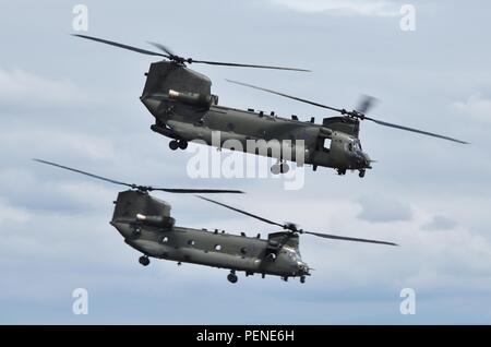 Les hélicoptères Chinook HC6 août 2018 à RAF Valley Banque D'Images