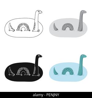 Loch Ness en icône design dessin animé isolé sur fond blanc. L'Écosse pays stock symbol vector illustration. Illustration de Vecteur