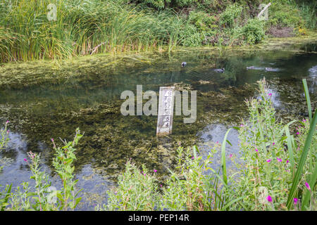 Jauge de profondeur du niveau d'eau au bord du Canal, Chichester Chichester, West Sussex, UK Banque D'Images