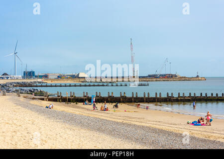 Plage de Lowestoft Lowestoft, Suffolk, Angleterre, Royaume-Uni, Banque D'Images