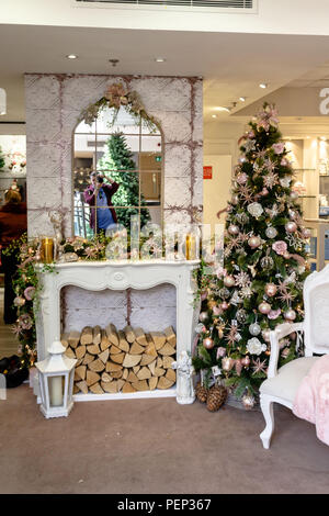 Cork, Irlande. Août 16, 2018. Noël arrive tôt pour Brown Thomas. Aujourd'hui était l'ouverture de Brown Thomas' Boutique de Noël. 107 jours d'achats pour Noël, certains se demandent si les choses sont devenus hors de contrôle avec la façon dont les premiers magasins commencer à annoncer pour Noël, mais en brun Thomas le personnel et de nombreux clients sont en l'aimant. Credit : Damian Coleman/Alamy Live News. Banque D'Images