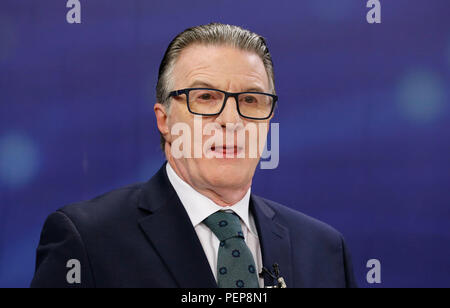 Curitiba, Brésil. Août 16, 2018. Le candidat Buchi Ogier (PSL) au cours du débat des candidats pour le gouvernement du Paraná a tenu sur la TV Bandeirantes Paraná à Curitiba, PR. Credit : Rodolfo Buhrer/La/FotoArena Imagem/Alamy Live News Banque D'Images